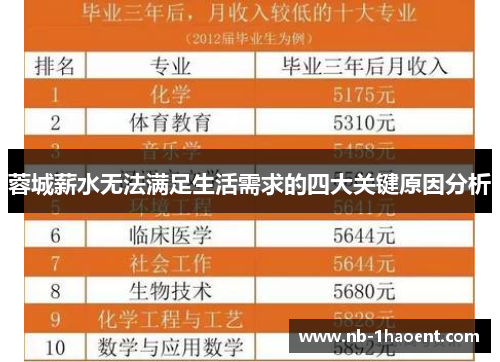 蓉城薪水无法满足生活需求的四大关键原因分析